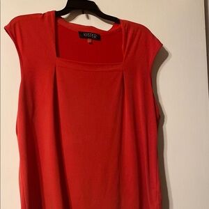 Kasper Red Boxy Blouse